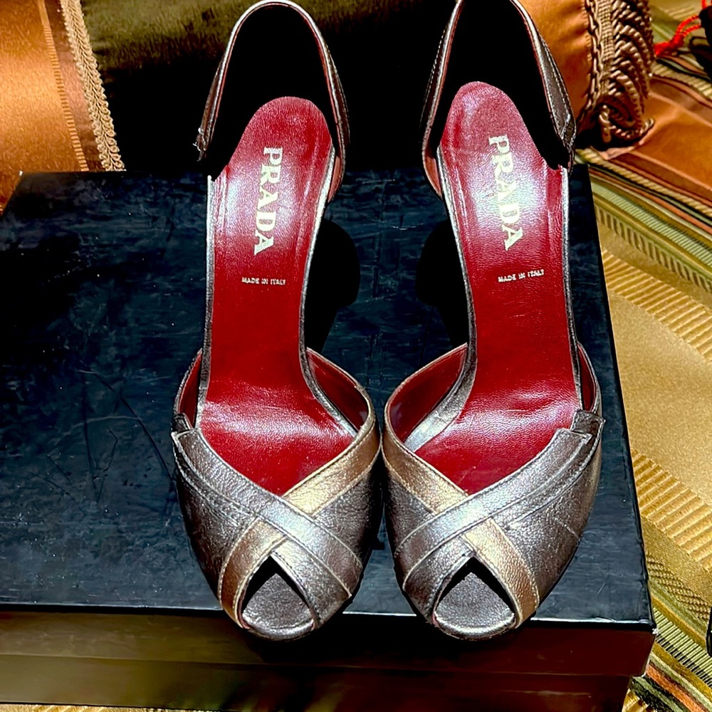 VINTAGE PRADA PEEP-TOE HEELS
